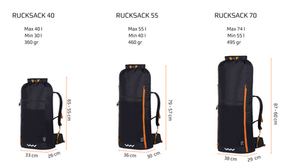 WoodyValley Rucksack 40l / 55l / 74l
